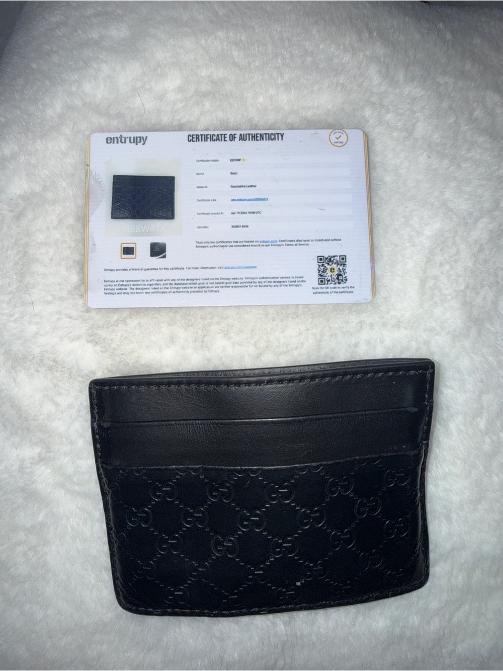 Gucci Guccissima Black Embossed GG Leather Card Holder
